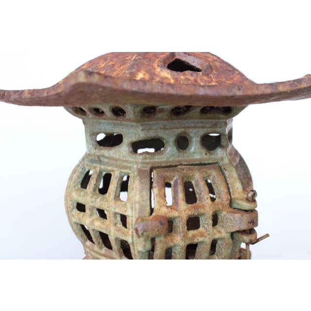 Japanese 1940's Japanese Iron Candle Lantern, Hand-Crafted Japonisme For Sale - Image 3 of 6