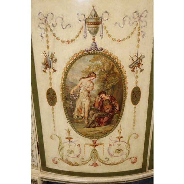 Antique English Adams Style White Painted Demilune Commode For Sale - Image 12 of 18