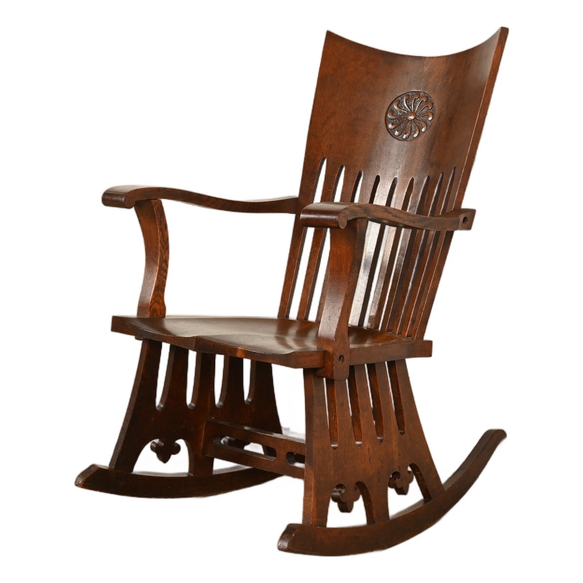 J. Dieudonné Antique Belgian Mission Oak Arts & Crafts Rocking Chair ...