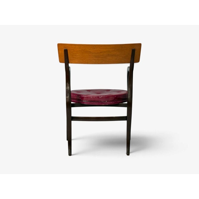 Burgundy Edward Wormley, Alexandria Armchairs, Mahogany, Walnut, United States, 1960s For Sale - Image 8 of 14