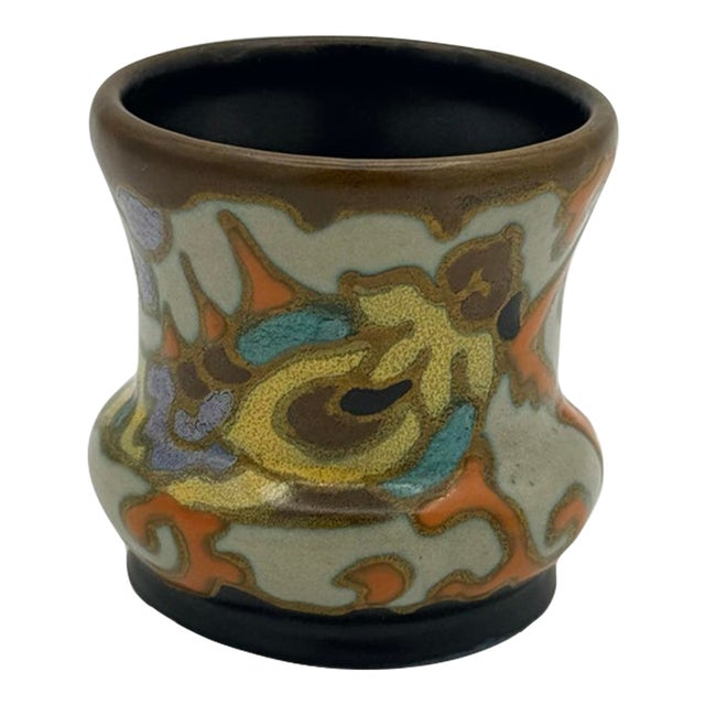 Antique Gouda Holland Princess Ivora Miniature Art Pottery Vase 1920s PZH For Sale