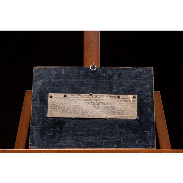 Wood 1900s Mrs. Murray Delaying the British Officers | Framed M. Hicks Oil Painting, Signed For Sale - Image 7 of 8