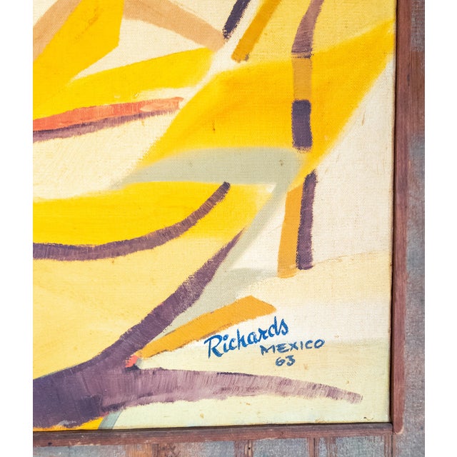 Mid-Century Modern Mexican Abstract Painting on Canvas, Signed Dated ...