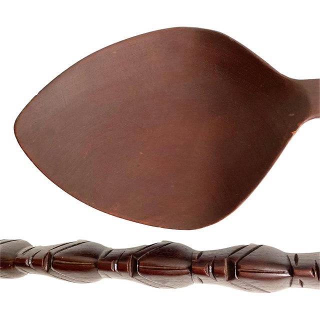 Wood Vintage Wall Decor Large Wooden Fork Spoon Set- a Pair For Sale - Image 7 of 7