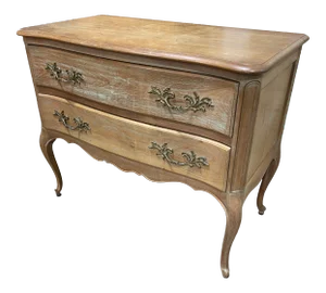 Bleached Walnut Queen Anne Lowboy Silver Chest