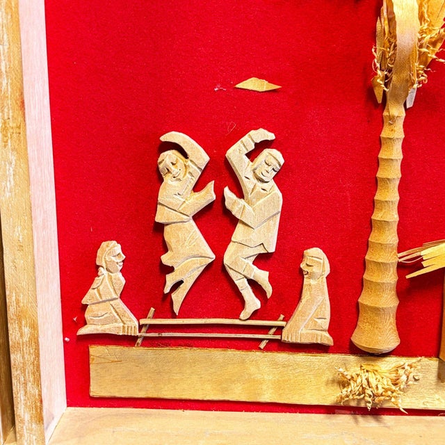 Hand Carved "Philippines" Hand Carved Bahay Kubo Wooden Art Shadow Box For Sale - Image 4 of 8