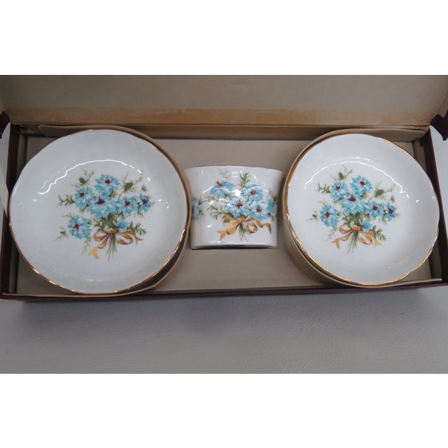 This darling 3pc Vanity Set is made of bone china. This beautiful and versatile set was made by Aynsley and is marked as...