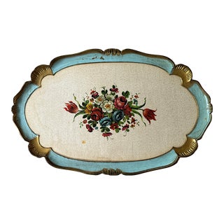 Florentine Handmade Floral Tray For Sale