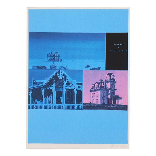Jacques Monory, Tribute to Edward Hopper, 1976, Silkscreen For Sale