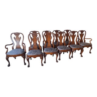 1990s Baker's King George I Dining Chairs From the Stately Homes Collection - (2) Arm, (8) Side - Sold & Priced as a Set of 10 For Sale