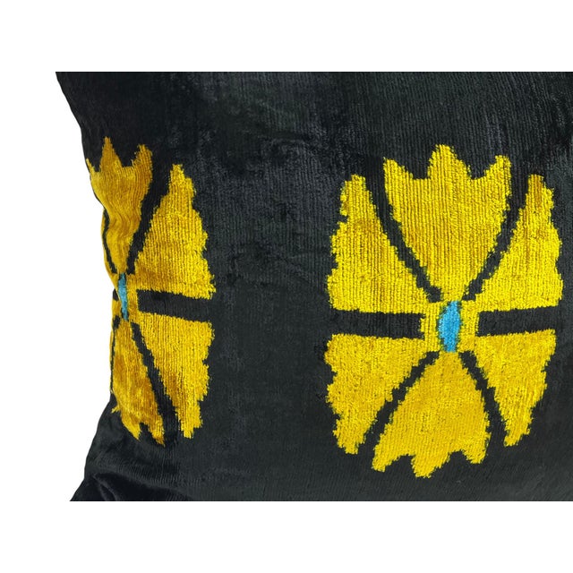 2000 - 2009 Velvet Silk Cushion Cover with Flower Design, 2000s For Sale - Image 5 of 11