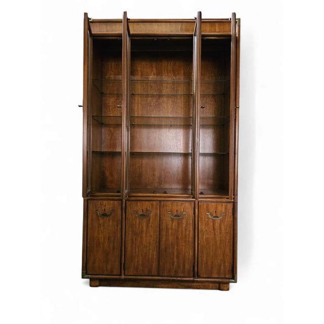 Boho Campaign China Cabinet from Drexel, 1980s For Sale - Image 10 of 15