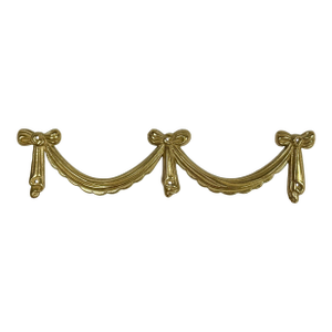 Vintage French Provincial Style Decorative Brass Ribbon Swag Embellishment