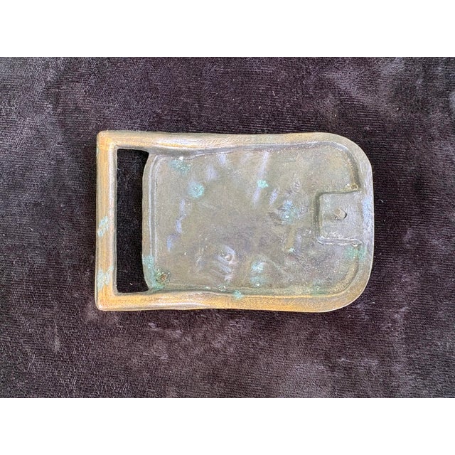 American Collection of 6 Vintage Western & Industrial Brass Belt Buckles With Americana Motifs For Sale - Image 3 of 12