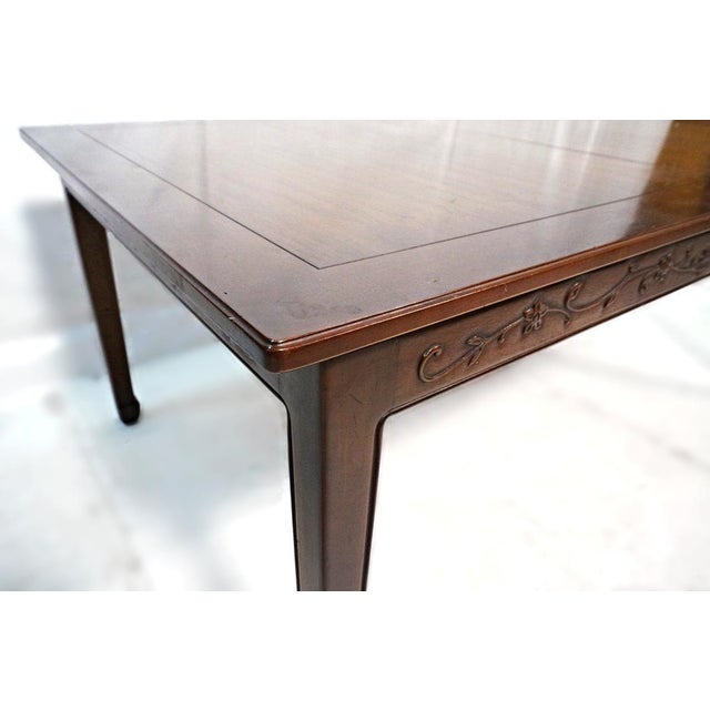 Henredon MidCentury Asian Style Carved Mahogany Dining Table Chairish
