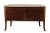 Antique French two drawer chest with shaped bombe front and marble top. Wood case with veneer pattern, fitted drawers, and...