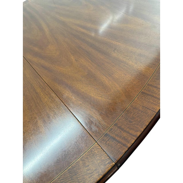 Brown Late 20th Century Kindel Councill Banded Oval Dining Table With 2 Leaves For Sale - Image 8 of 12