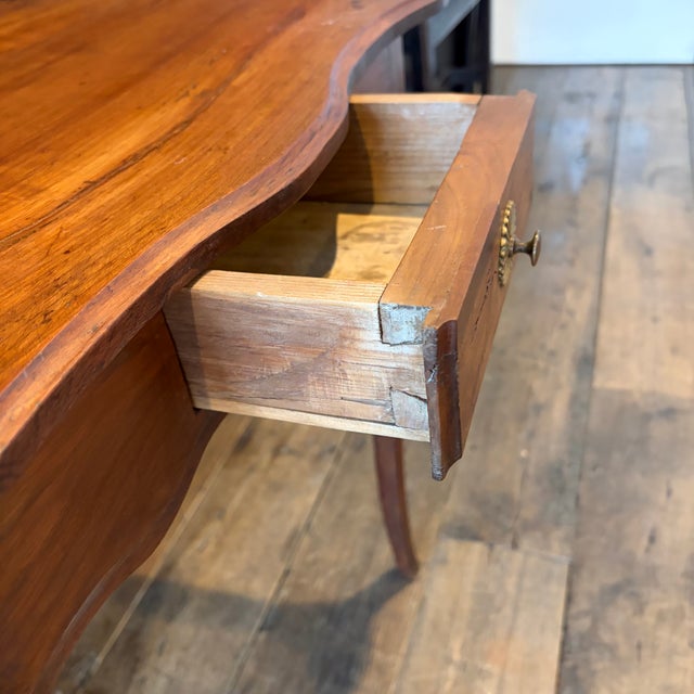 Antique French Louis XV Walnut Side Table or Petite Desk For Sale In Portland, ME - Image 6 of 10