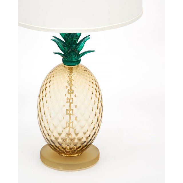 Mid-Century Modern Contemporary Murano Glass Pineapple Lamps For Sale - Image 3 of 9