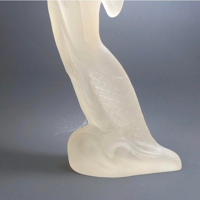 Art Deco Vintage 1980s Austin Productions Frosted Lucite Mermaid Art Deco Sculpture For Sale - Image 3 of 9