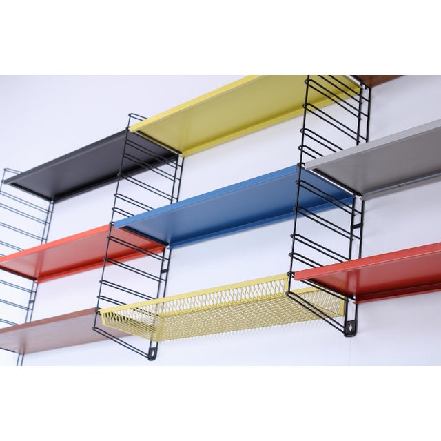 Modular Metal Wall Rack by A.D. Dekker for Tomado, 1950s, Set of 13 For Sale - Image 14 of 18