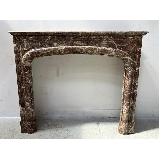 Louis XIV Style Fireplace in Speckled Red Marble, 19th Century For Sale - Image 15 of 16