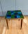 Vintage mid century colorful glass mosaic square side table by Georges Briard. Beautiful bright blue and green glass...