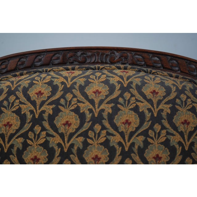 Brown Century French Louis XVI Style Bergere Chair & Ottoman For Sale - Image 8 of 18