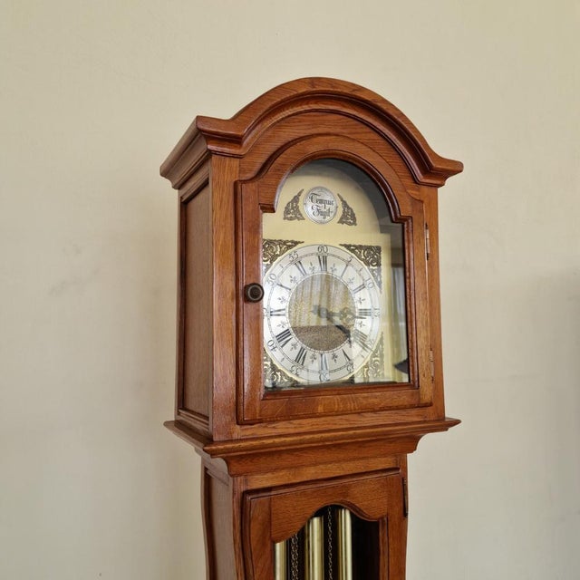 Wood Large Table Clock Tempus Fugit For Sale - Image 7 of 11