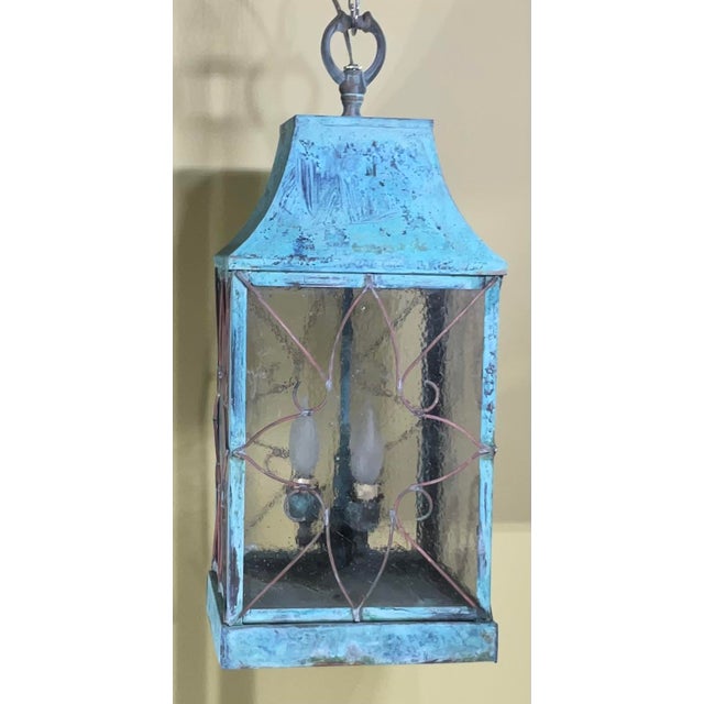 Stunning Vintage Copper Hanging Lantern For Sale In Miami - Image 6 of 12