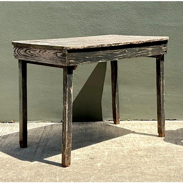 Early 20th Century Vintage Farmhouse Style Wood Table For Sale - Image 5 of 14