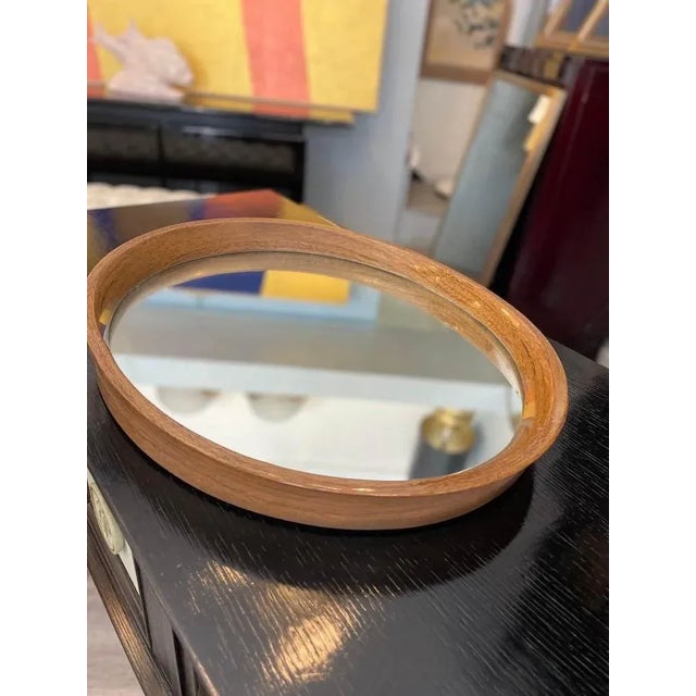 Mirror Tray with Painted Wood Rim, 1970s For Sale - Image 3 of 14