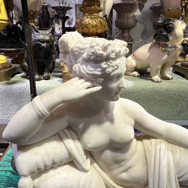 Late 19th Century Pauline Bonaparte as Venus Victrix Marble Sculpture After Antonio Canova For Sale - Image 5 of 12