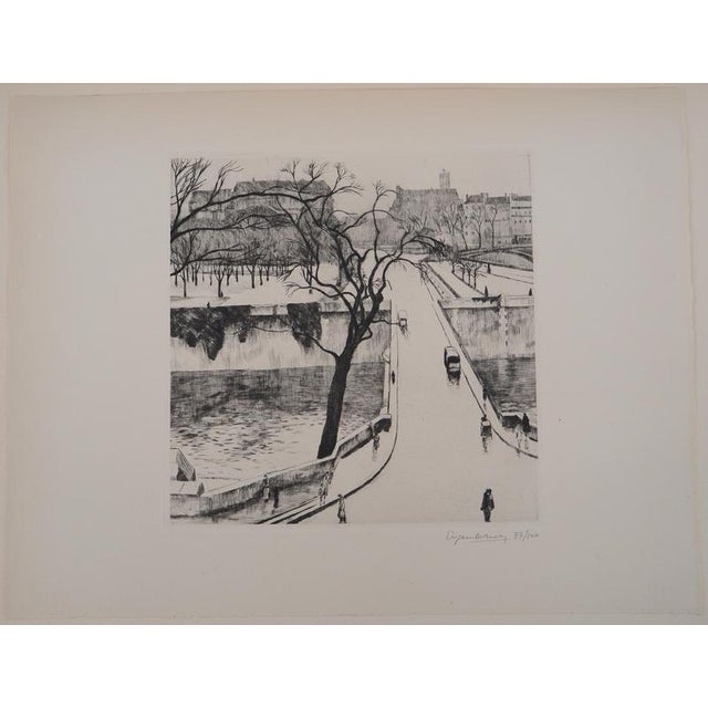 Eugène CORNEAU (after) Paris, The Little Bridge, 1946 Original drypoint etching Signed in pencil by the artist Numbered...