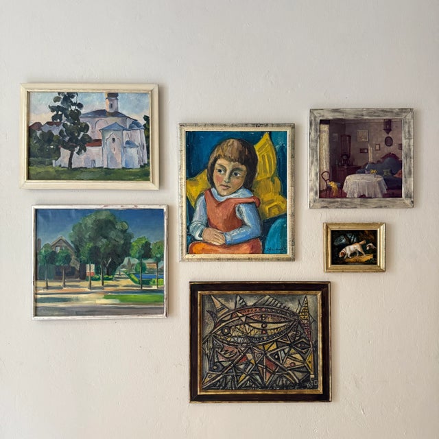 French Artist, Abstract Geometric Composition with Bold Lines, 1968, Chalk & Acrylic, Framed For Sale - Image 6 of 10