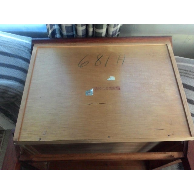 1960s Danish Rosewood Side Table With Rattan Shelf - Set of 2 For Sale - Image 11 of 13