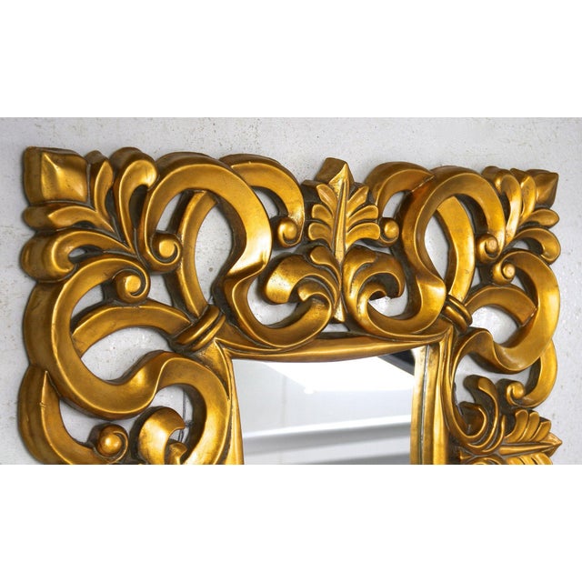 Florentine Gilt Lacquered Wall Mirror, Italy, 1970s For Sale - Image 12 of 18