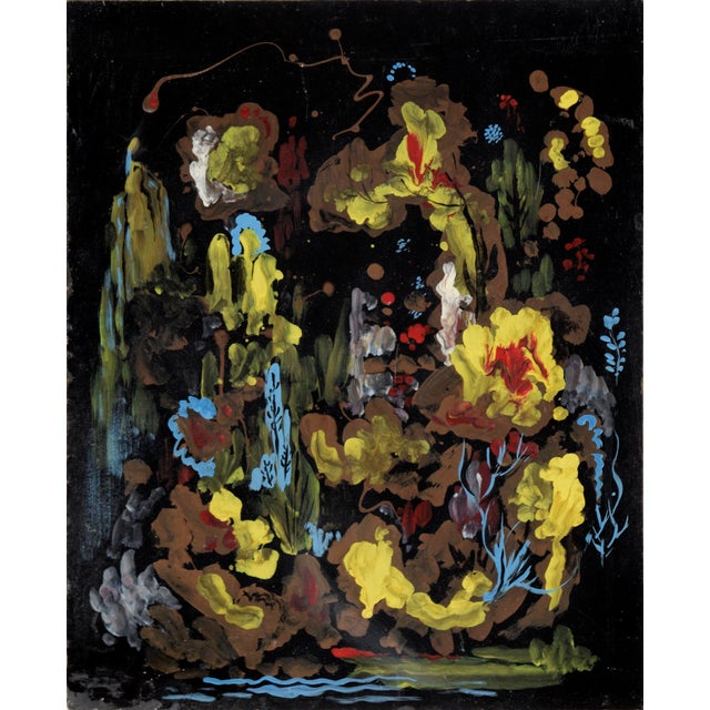 Coral Bouquet - Abstracted Underwater Scene in Acrylic on Masonite High contrast abstract composition by an unknown artist...