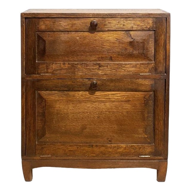 Vintage Oak Record Cabinet For Sale