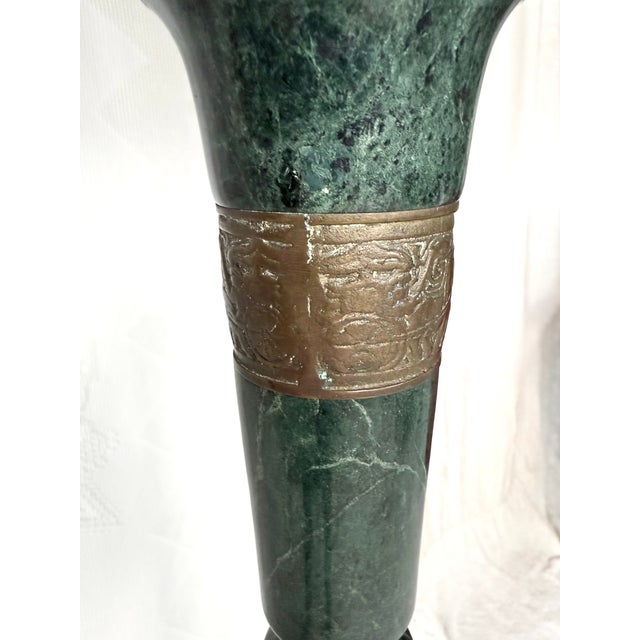 Frederick Cooper Brass and Green Marble Floor Lamp For Sale - Image 10 of 15