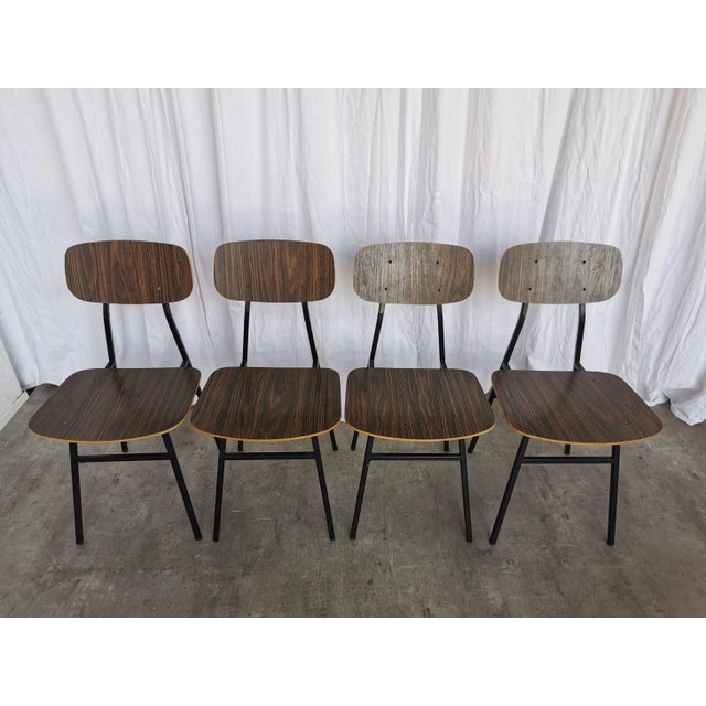 Vintage Industrial School Chairs from STOL Kamnik, 1970s, Set of 4 For Sale - Image 10 of 18