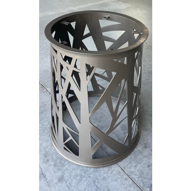 Baker McGuire “Chaparral” 54” Round Dining Table With Sculptural Metal Base For Sale In Naples, FL - Image 6 of 11