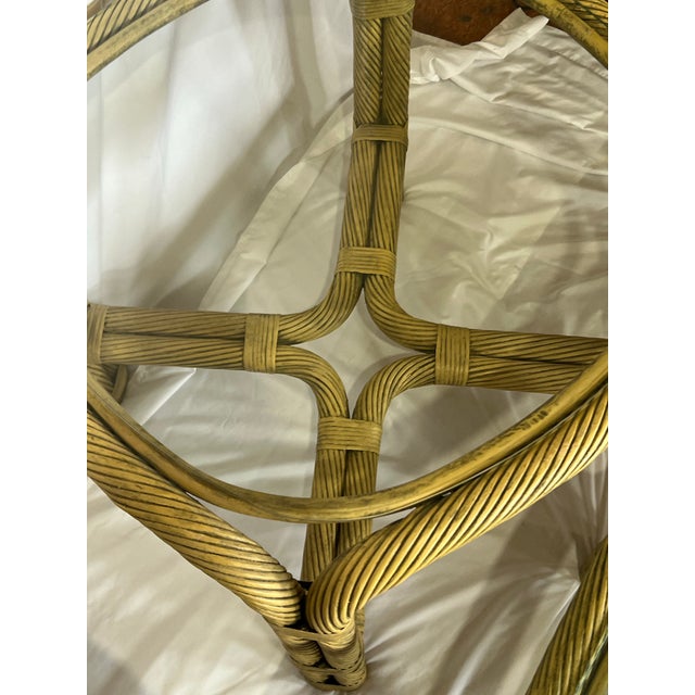 1970s 1970s Vintage Twisted Pencil Reed Coffee Table Set of 3 For Sale - Image 5 of 6