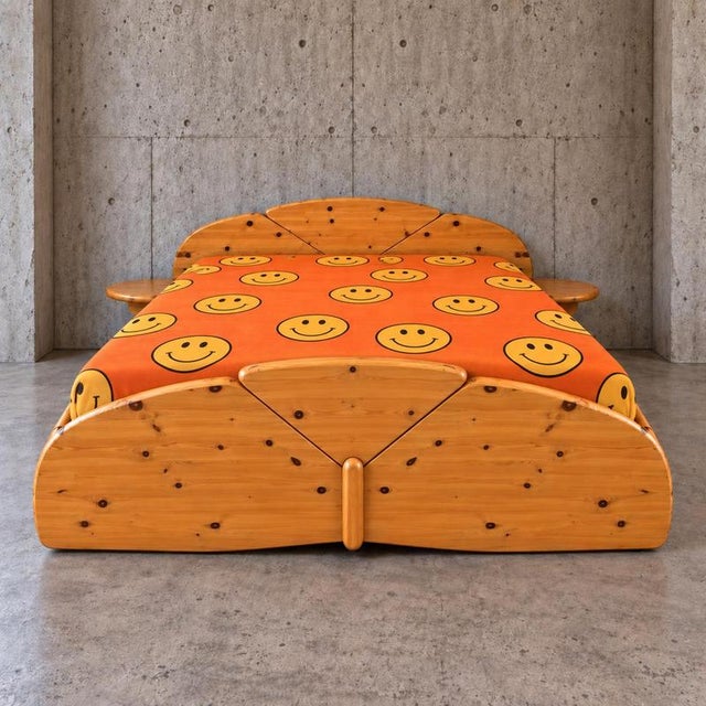 Vintage Double Bed in Pine, 1980s For Sale - Image 6 of 7