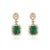 18k Solid Yellow Gold 2.55 Cts Emerald and Halo Diamond Modern Earrings - 2 Pieces For Sale In New York - Image 6 of 7