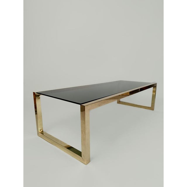 Large Mid-Century Brass Coffee Table, Italy, 1970s For Sale - Image 11 of 18