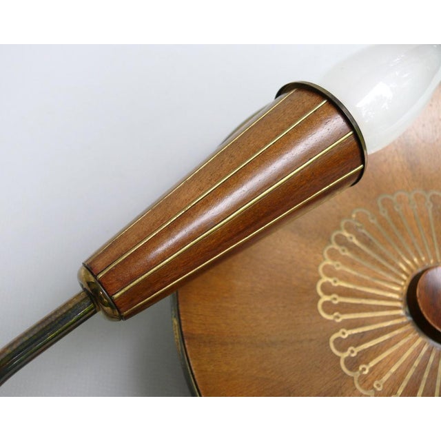 Sunburst Wall Light in Wood & Brass from Temde, 1950s For Sale - Image 18 of 18