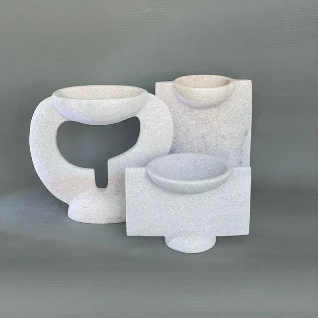Contemporary Hand Carved Marble Vase by Tom Von Kaenel For Sale - Image 3 of 6