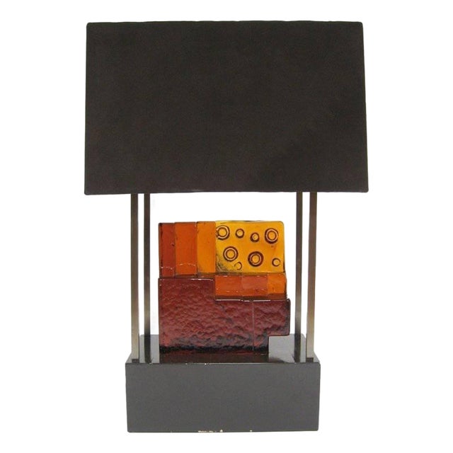 Custom Art Glass Sculpture Lamp from Arthur Elrod Interior For Sale