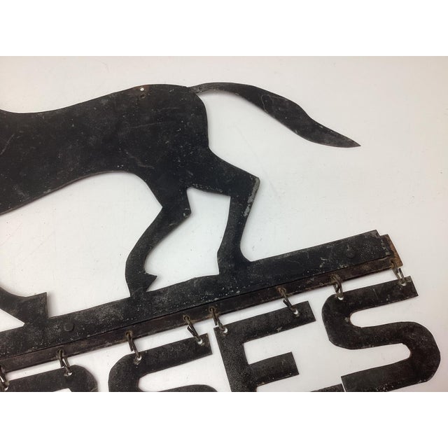Antique Folk Art Hand Cut Sheet Metal Horses Sign For Sale In New York - Image 6 of 6
